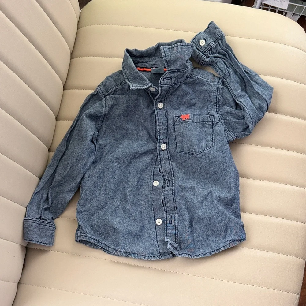 Carter's Blue Button-Down Kids Shirt 24months